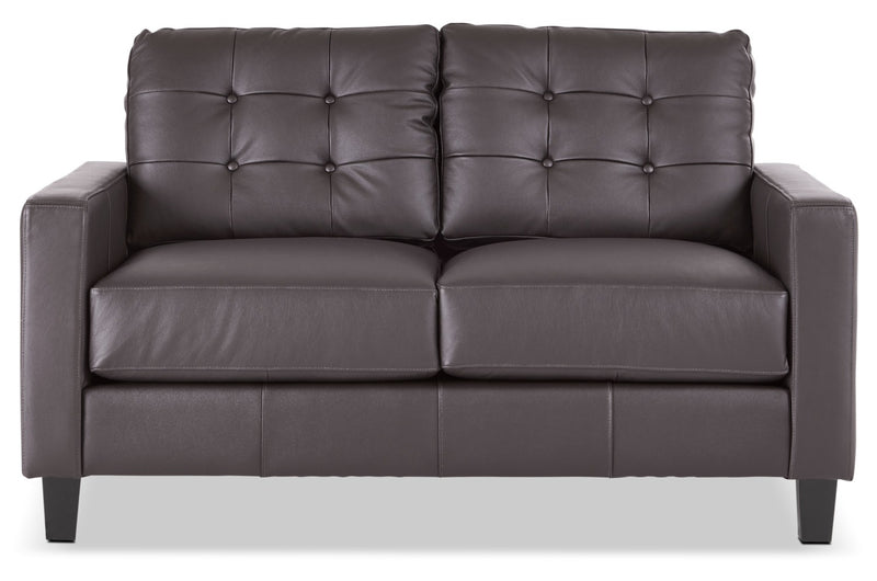 Kylie Leather Loveseat Coffee Leon's