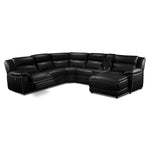 Holton Leather 6-Piece Sectional with Right-Facing Chaise - Black