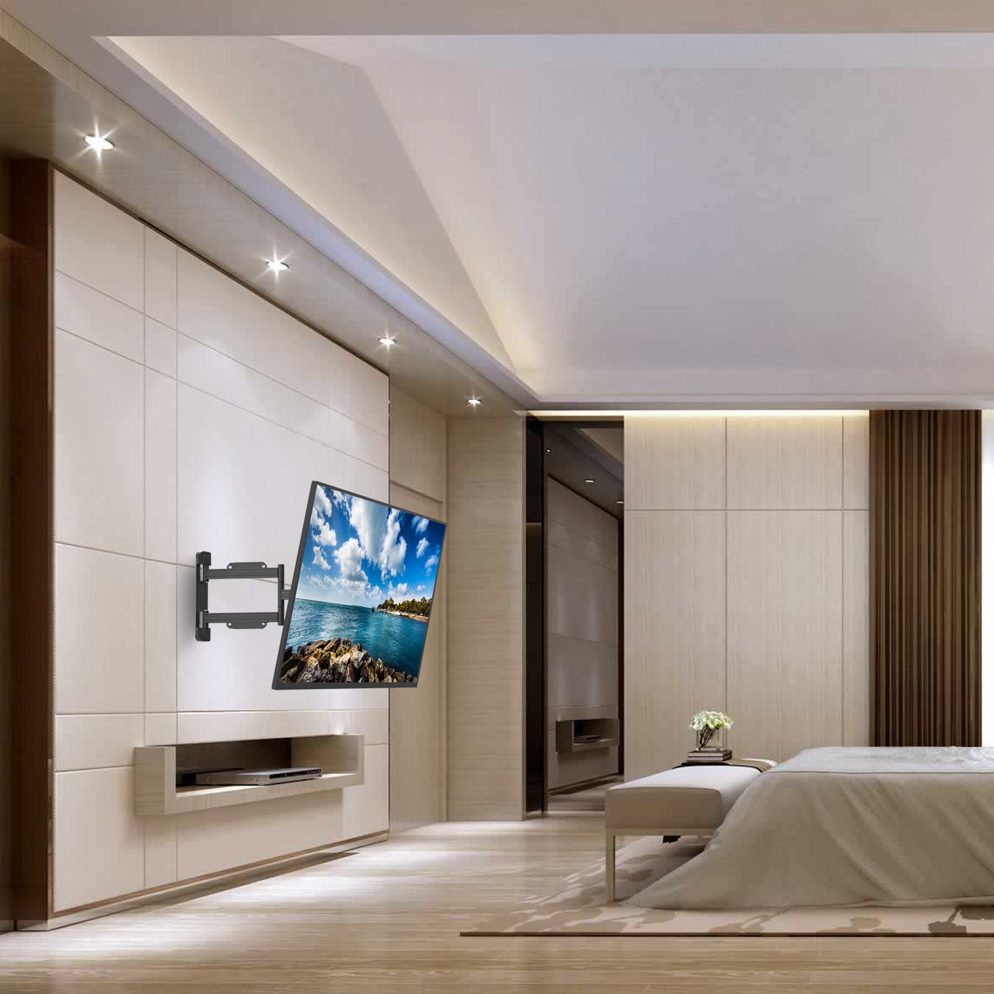 Full Motion Single Stud TV Wall Mount with 28" Extension for 30" to 70" TVs - PS400