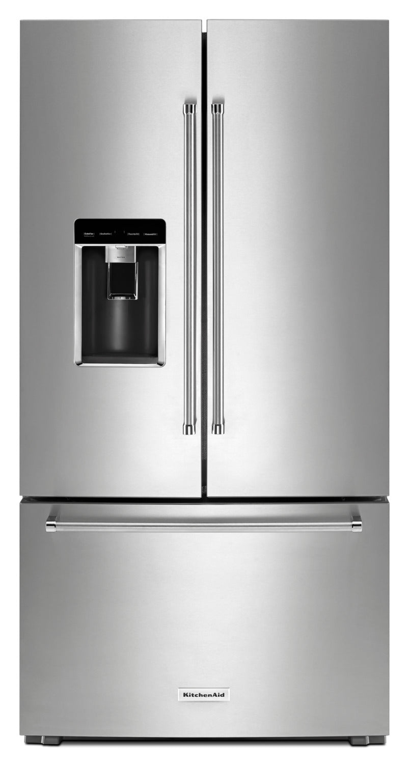 KitchenAid 35.8" 23.8 Cu. Ft. Stainless Steel Counter-Depth French Door Refrigerator - KRFC704FPS
