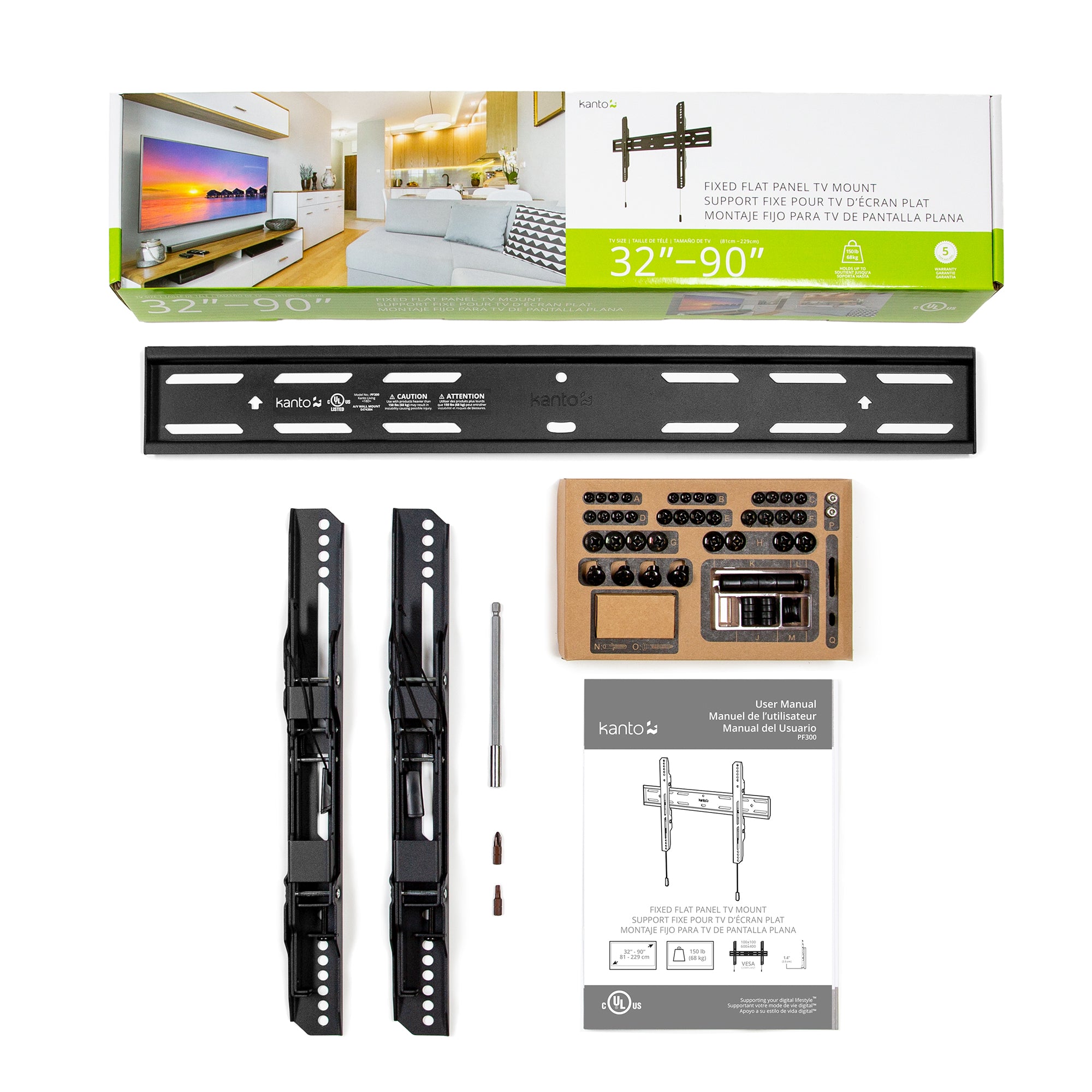 Low Profile Fixed TV Wall Mount for 32" to 90" TVs - PF300