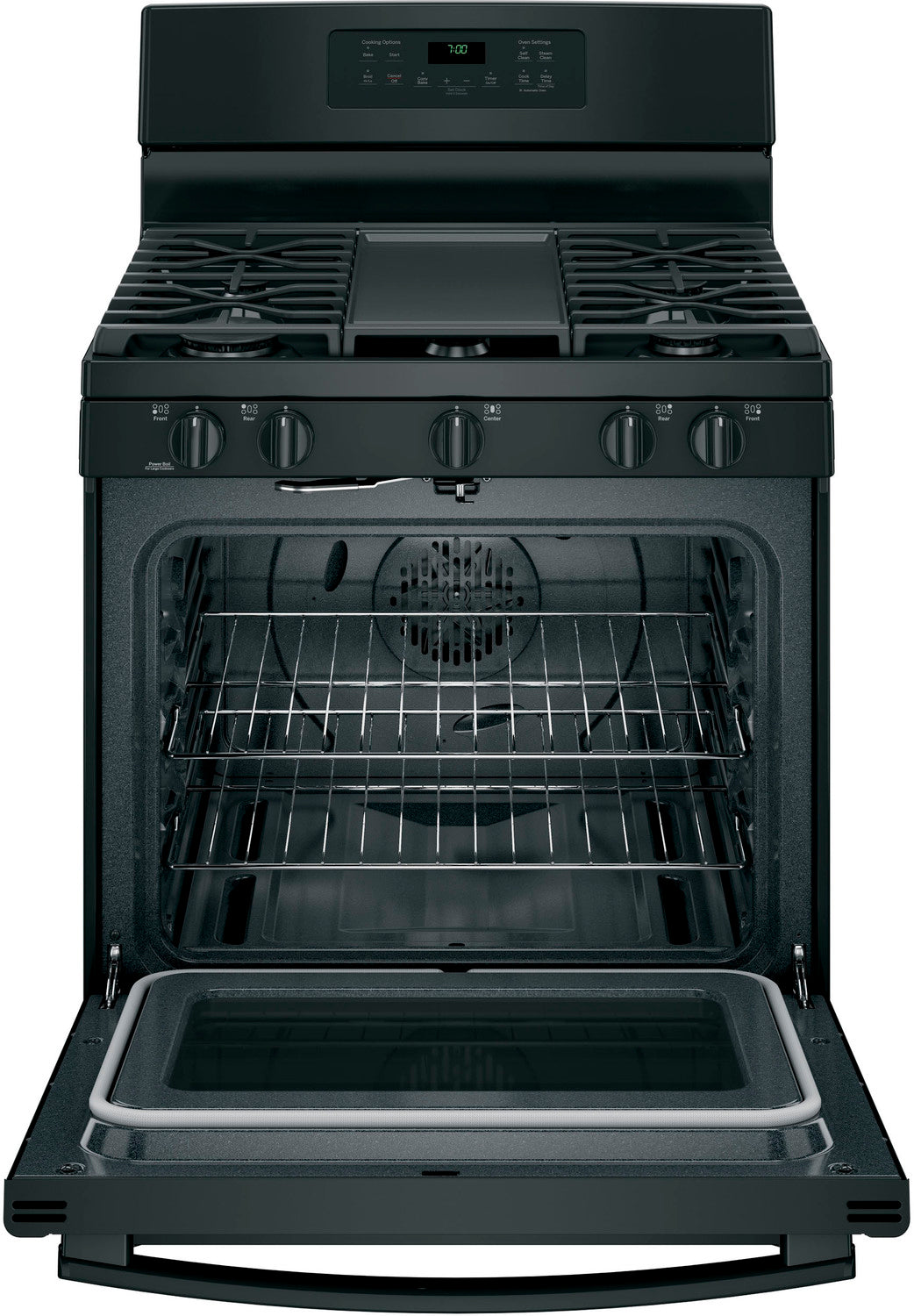 GE Black Freestanding Gas Convection Range (5.0 Cu. Ft.) - JCGB700DEJBB