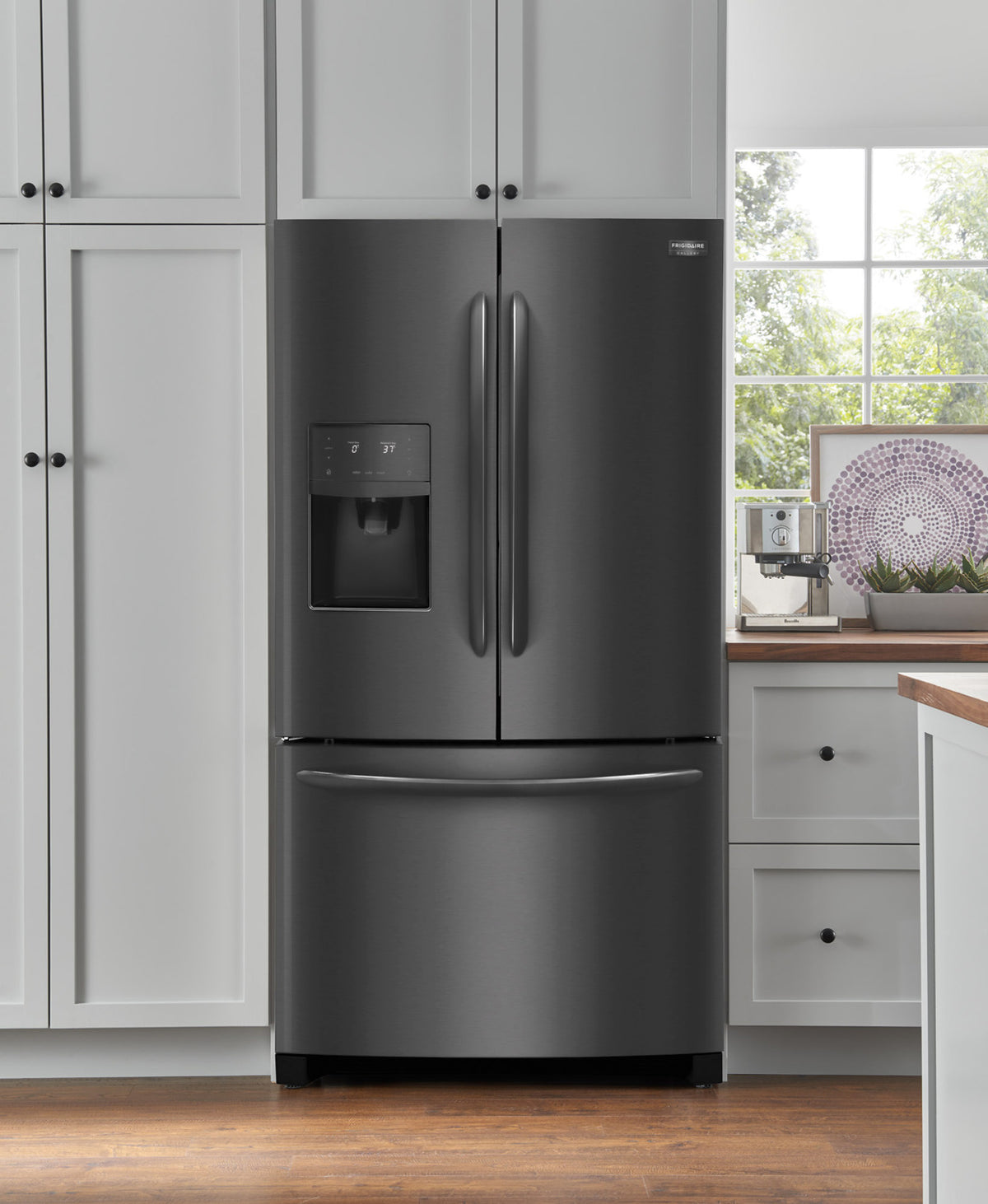 Frigidaire Gallery Black Stainless Steel French Door Refrigerator (21.7 Cu. Ft.) - FGHD2368TD