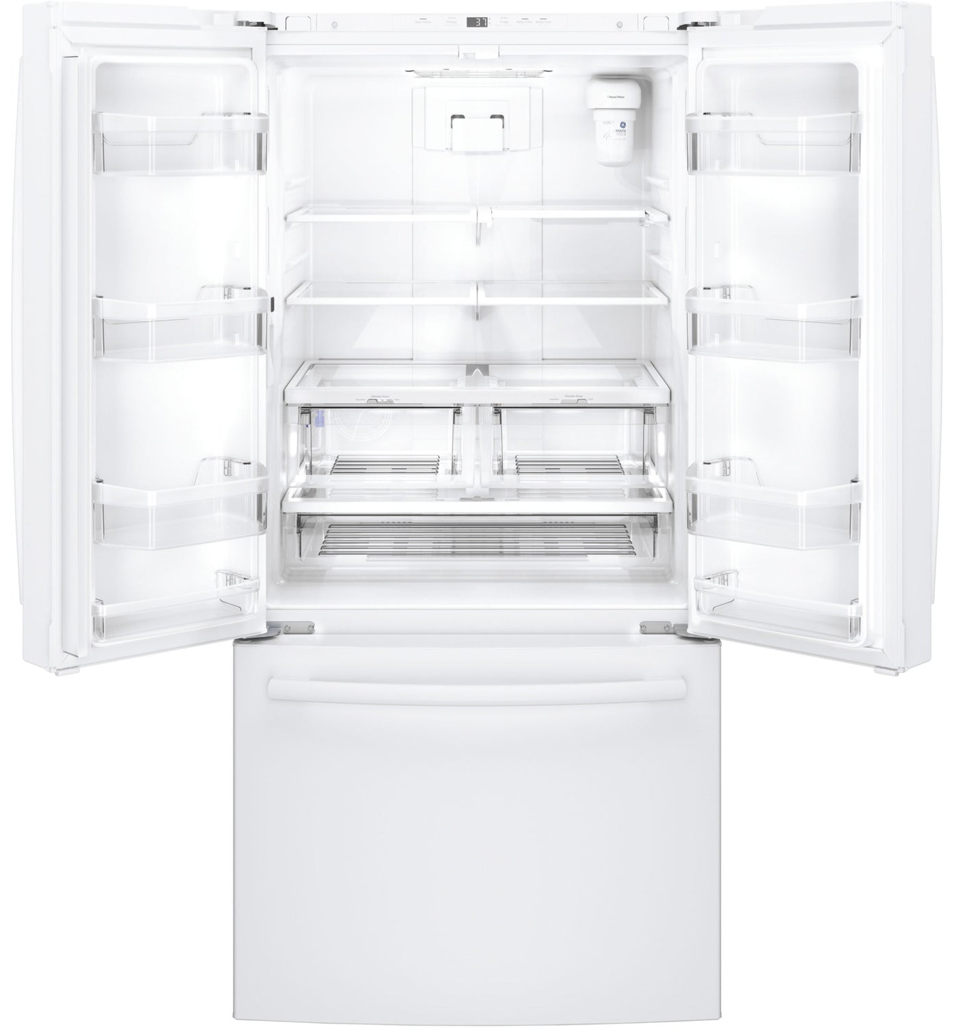 GE 32.75" 18.6 Cu. Ft. White Counter-Depth French Door Refrigerator - GWE19JGLWW