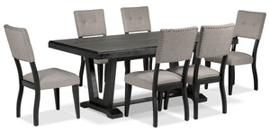 Imari 7-Piece Dining Set - Black and Grey