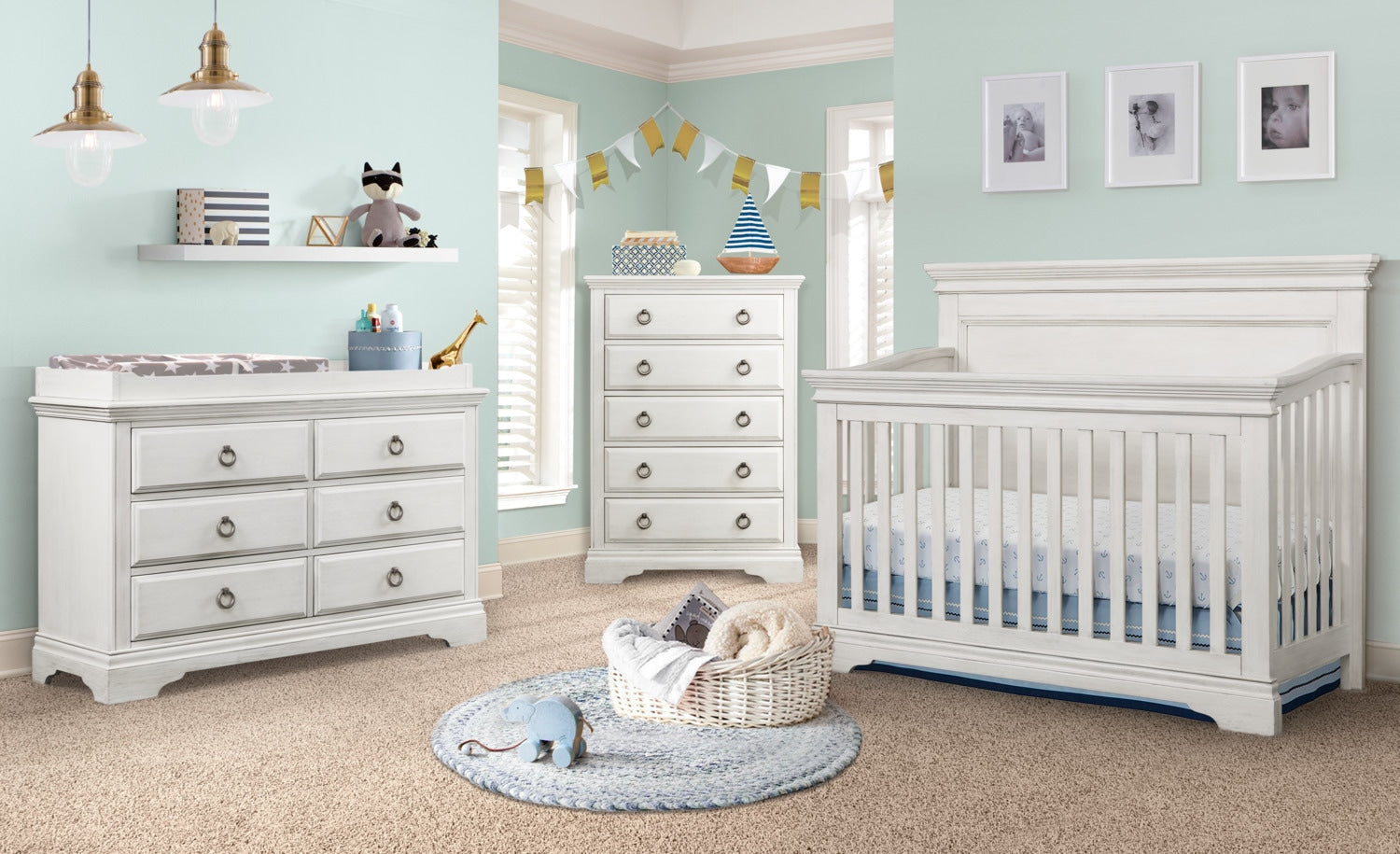 Riley Convertible Crib - Brushed White
