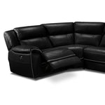 Holton Leather 5-Piece Sectional with Right-Facing Chaise - Black