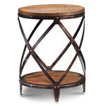 Pinebrook 20" Round End Table - Distressed Natural Pine