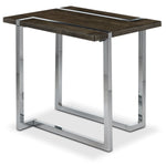 Kieran End Table - Charcoal and Chrome