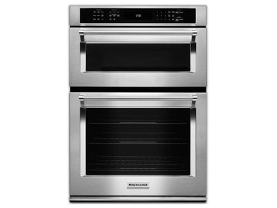 KitchenAid Stainless Steel Wall Oven (5.0 Cu. Ft.) w/ Microwave (1.4 Cu. Ft.) - KOCE500ESS