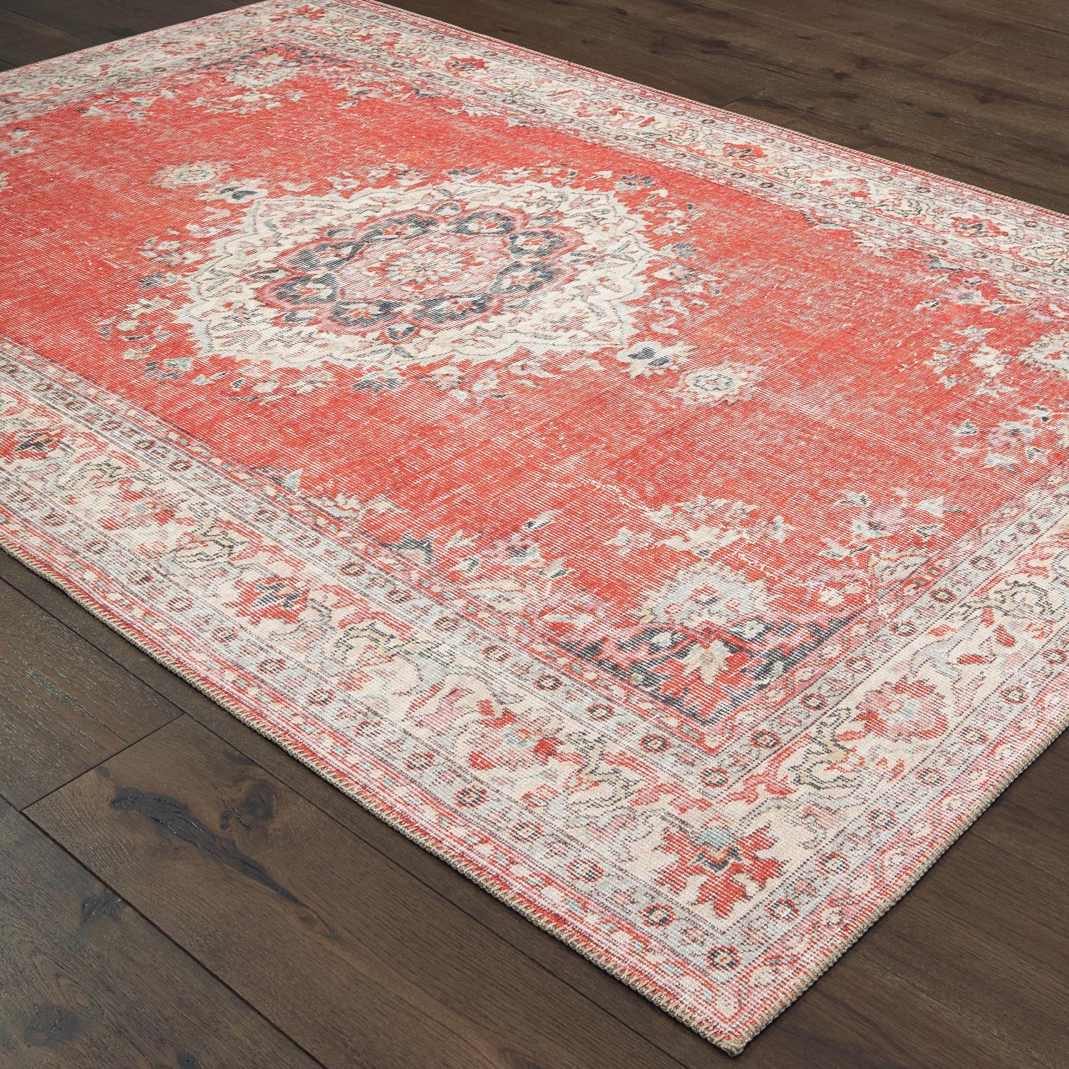 Scarlett W85810L Faded Medallion Area Rug (7'6"X9'11")
