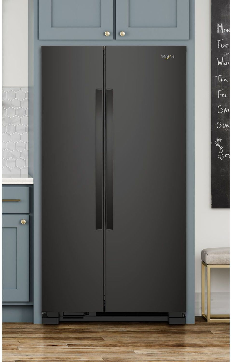 Whirlpool 33.13" 22 Cu. Ft. Black Side-by-Side Refrigerator - WRS312SNHB