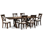 Claira 7-Piece Extendable Dining Set - Rustic Brown
