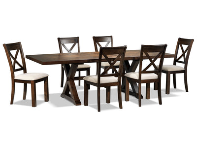 Claira 7-Piece Extendable Dining Set - Rustic Brown