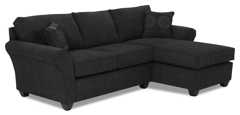 Althea 2-Piece Sectional with Right-Facing Chaise - Black | Leon's