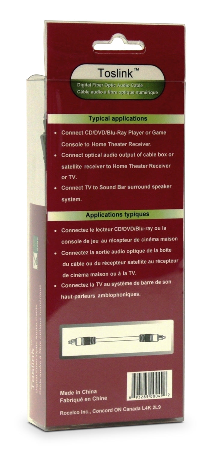 Rocelco 3M Fiber Optic Cable - TOSLINK-3M