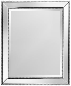 Vedette Silver Beaded Wall Mirror (26" x 32")