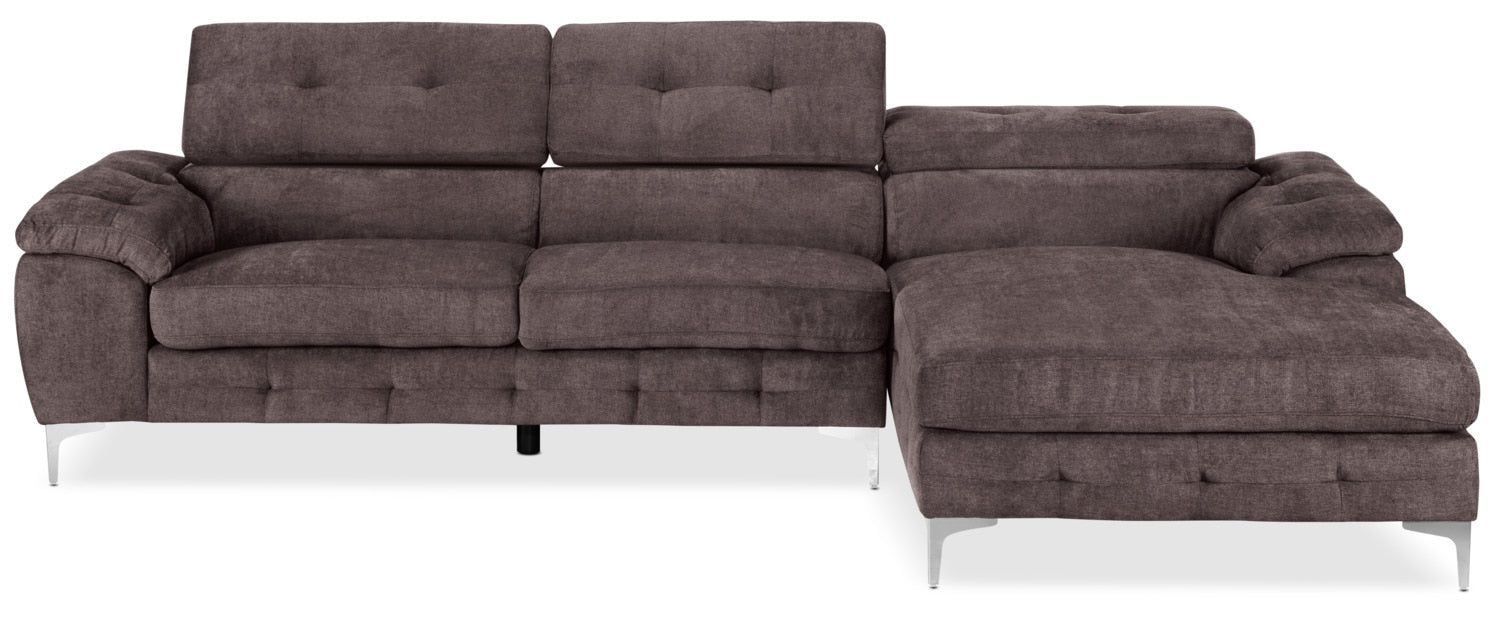 Aidhan 2-Piece Sectional with Right-Facing Chaise - Chocolate