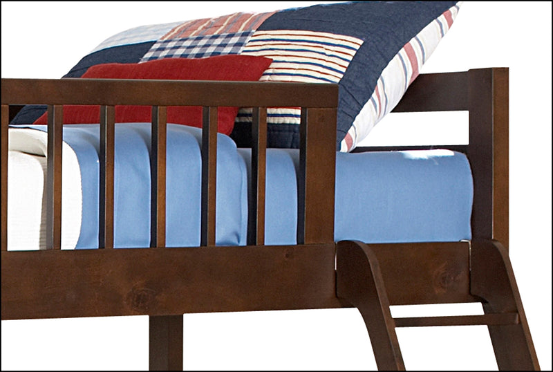 Starship Wood Bunk Bed Chocolate Cherry Leon's