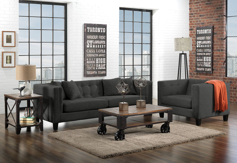 Astin Sofa, Loveseat and Chair and a Half Set Dark Grey Leon's
