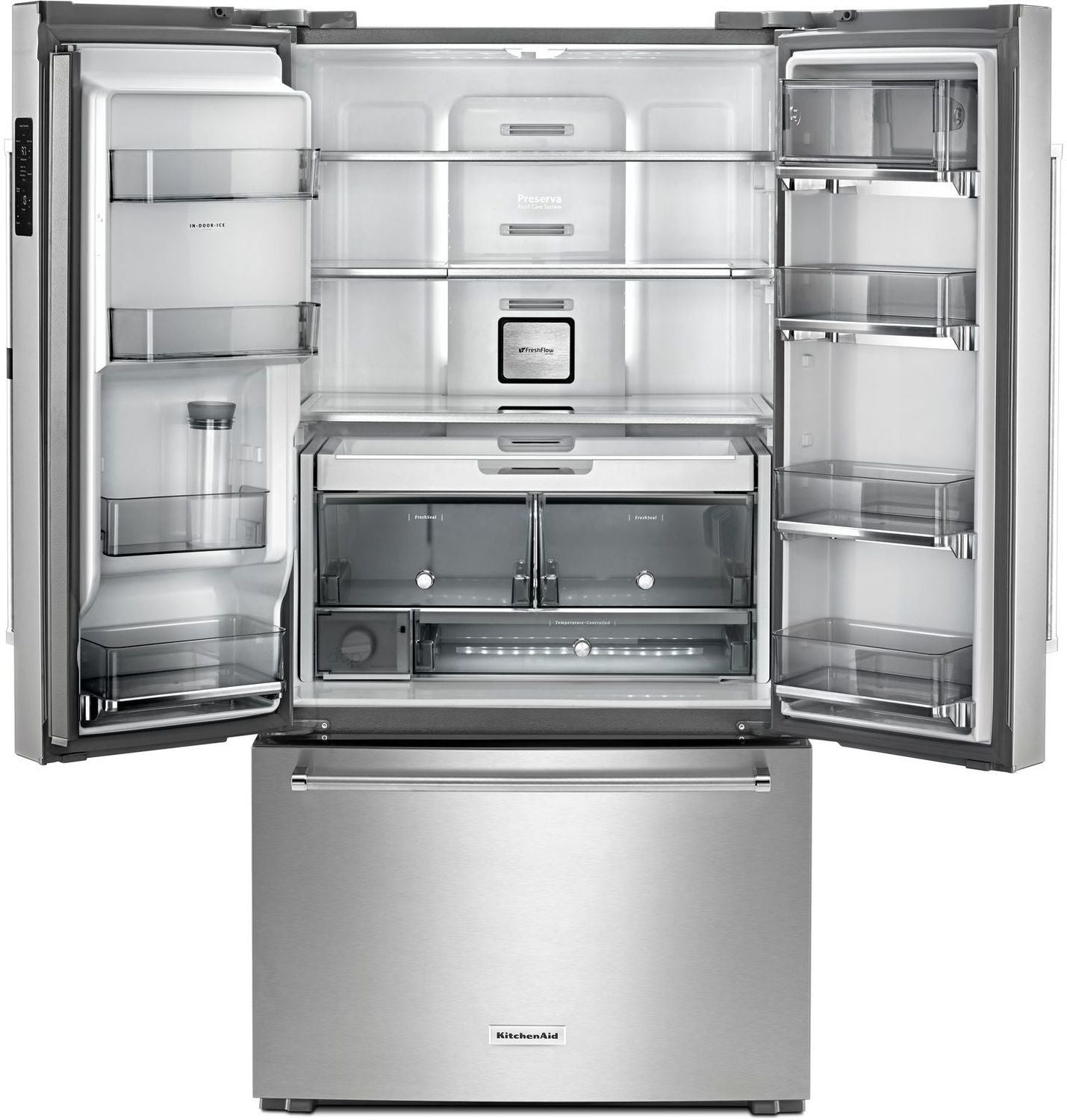 KitchenAid Stainless Steel Counter-Depth French Door Refrigerator (23.8 Cu. Ft.) - KRFC604FSS