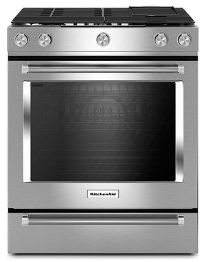 KitchenAid Stainless Steel Slide-In Gas Convection Range (6.5 Cu. Ft.) - KSGB900ESS