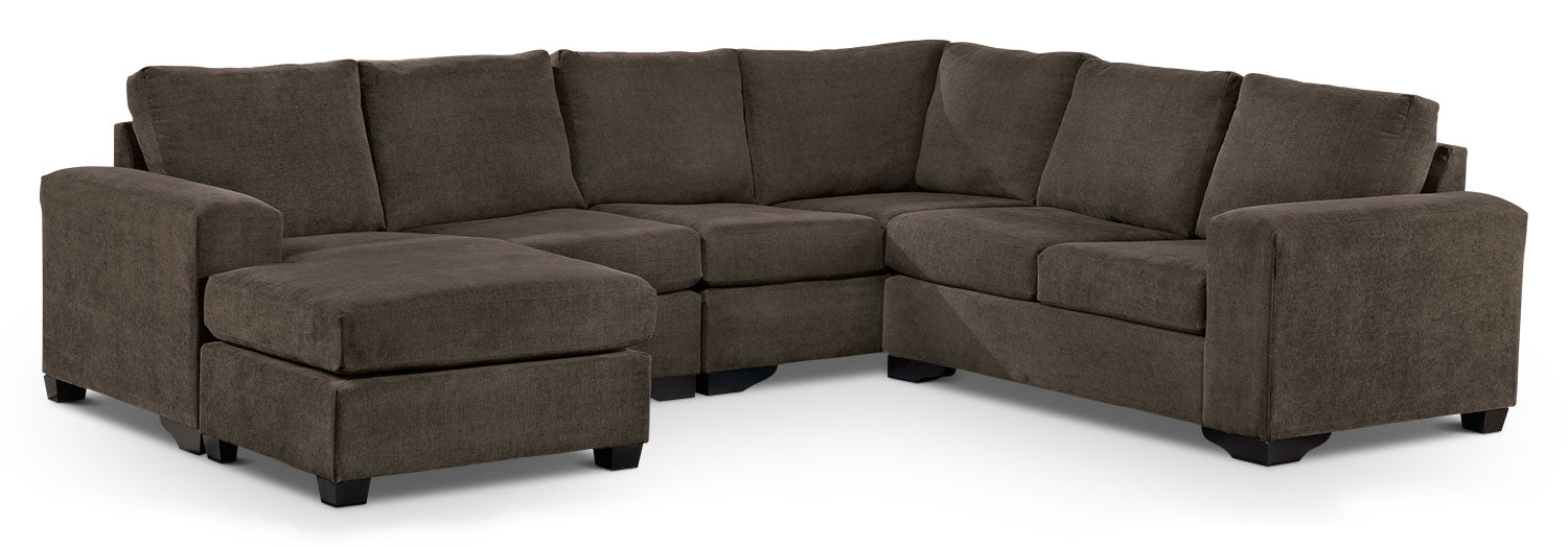 Danielle 3-Piece Sectional with Left-Facing Corner Wedge - Java