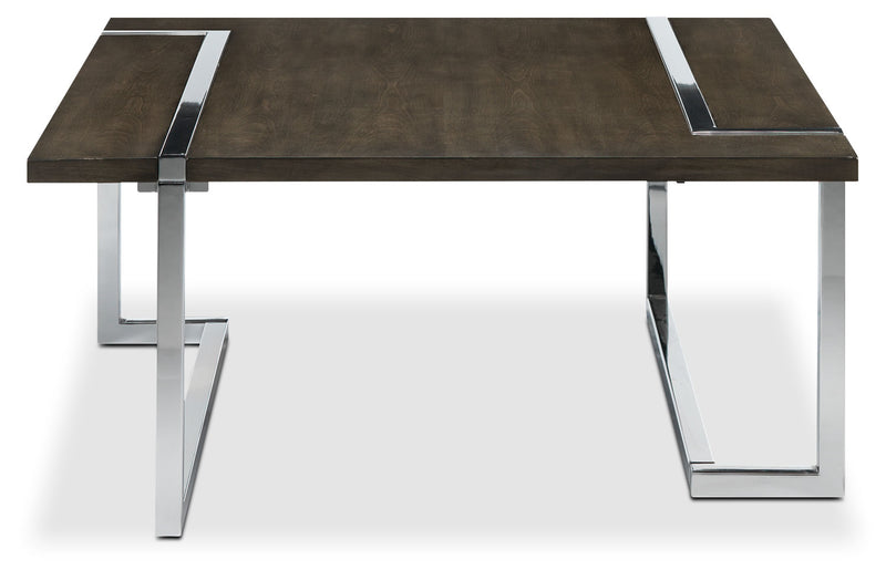 Kieran Square Coffee Table Charcoal and Chrome Leon's