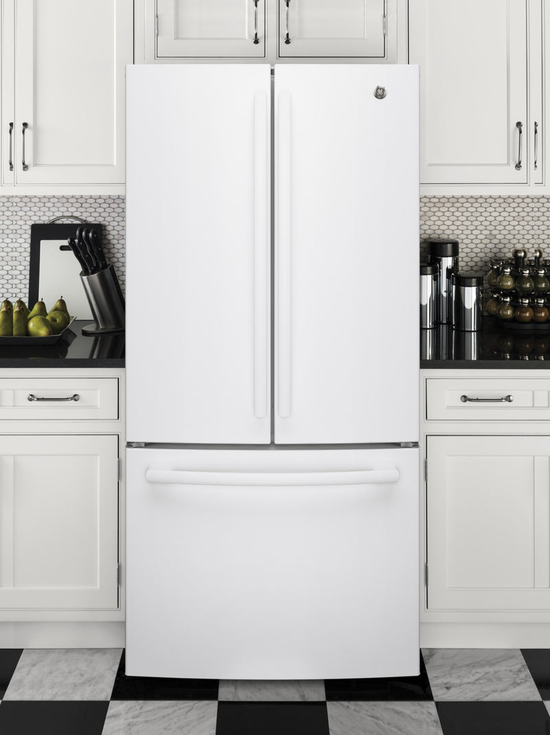 GE White Counter Depth French Door Refrigerator 18.6 Cu. Ft