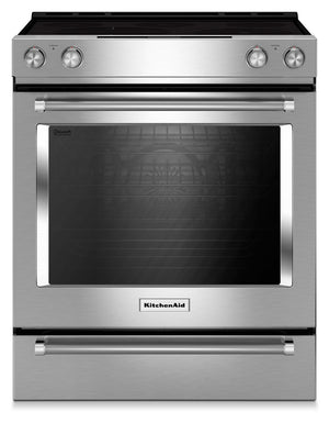 KitchenAid Stainless Steel Slide-In Electric Convection Range (6.4 Cu. Ft.) - YKSEG700ESS