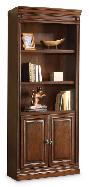 Johanne Bookcase w/ Doors - Chocolate Oak