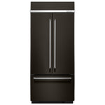 KitchenAid 36.25" 20.8 Cu. Ft. Black Stainless Steel French Door Refrigerator - KBFN506EBS