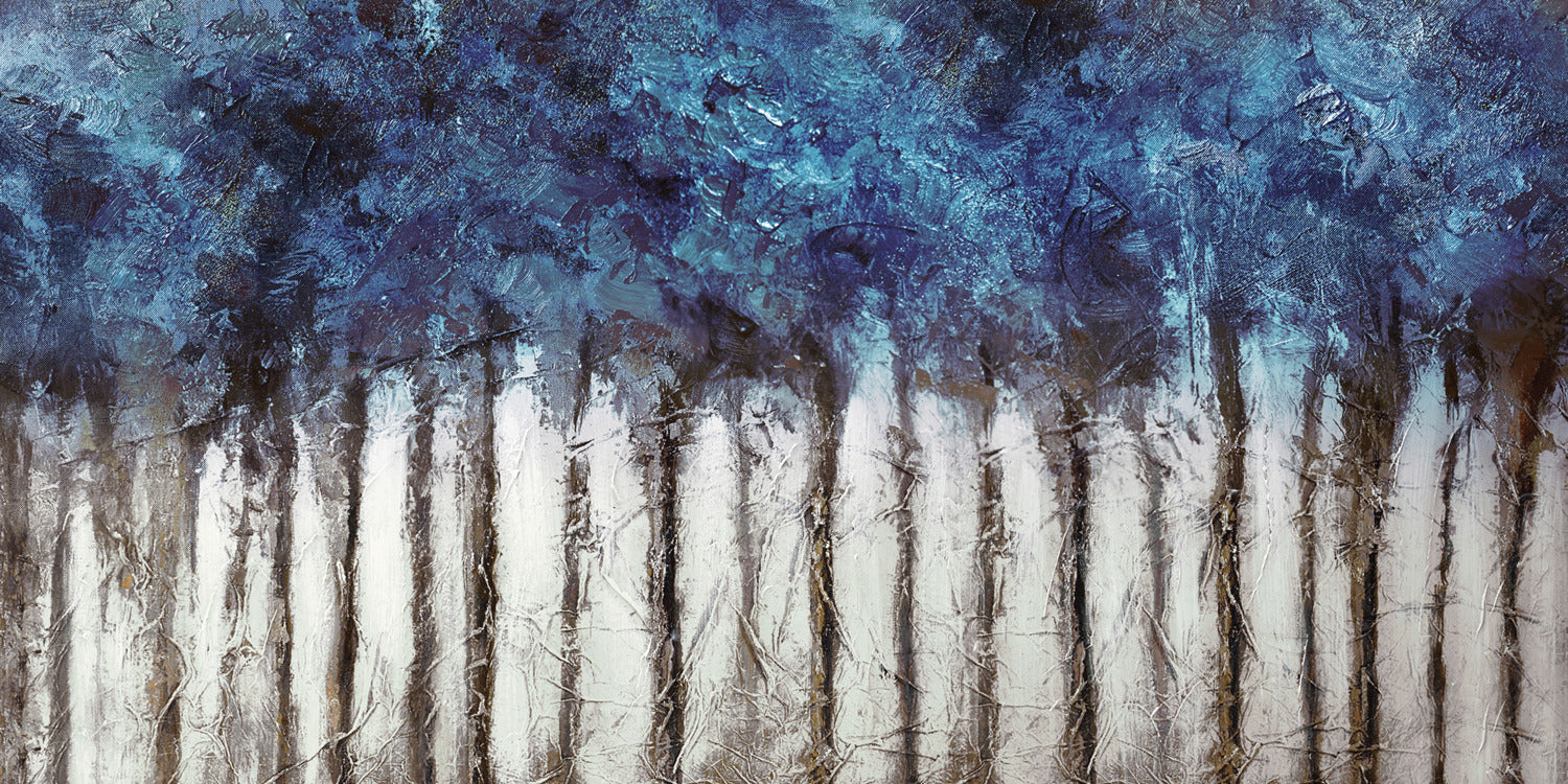 Sapphire Forest Canvas Painting (60" X 30")