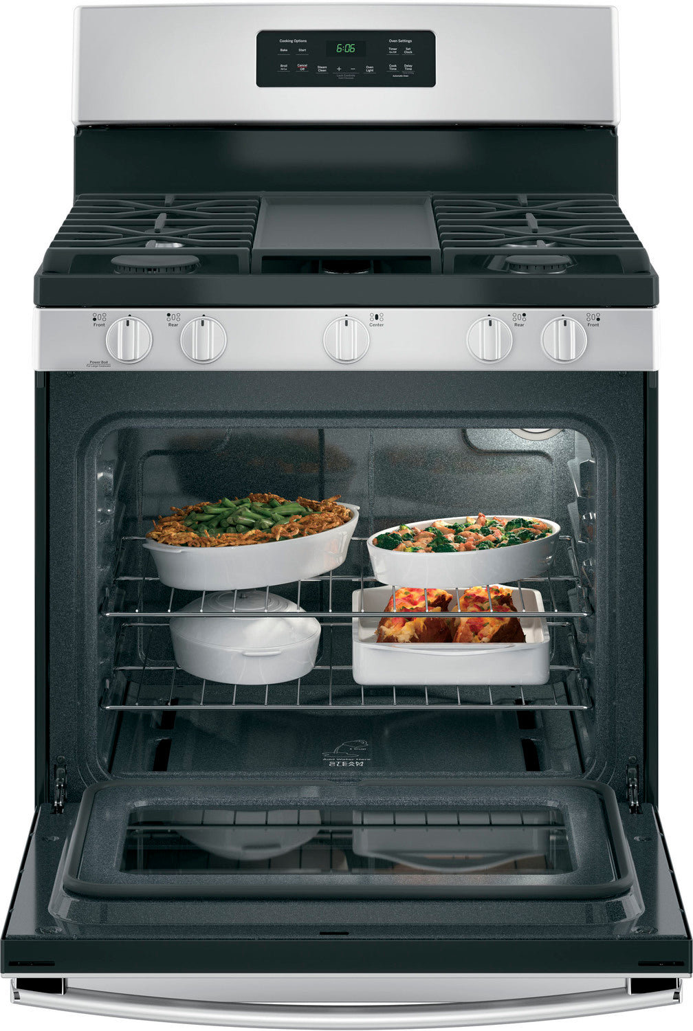 GE Stainless Steel Freestanding Gas Range (5.0 Cu. Ft.) - JCGBS66SEKSS