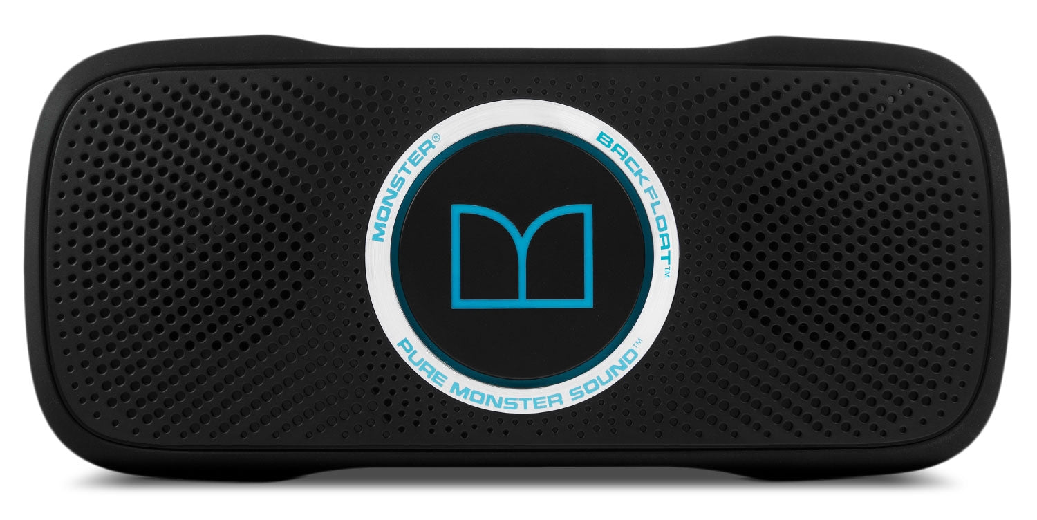 Monster SuperStar BackFloat Bluetooth Speaker - Black with Neon Blue