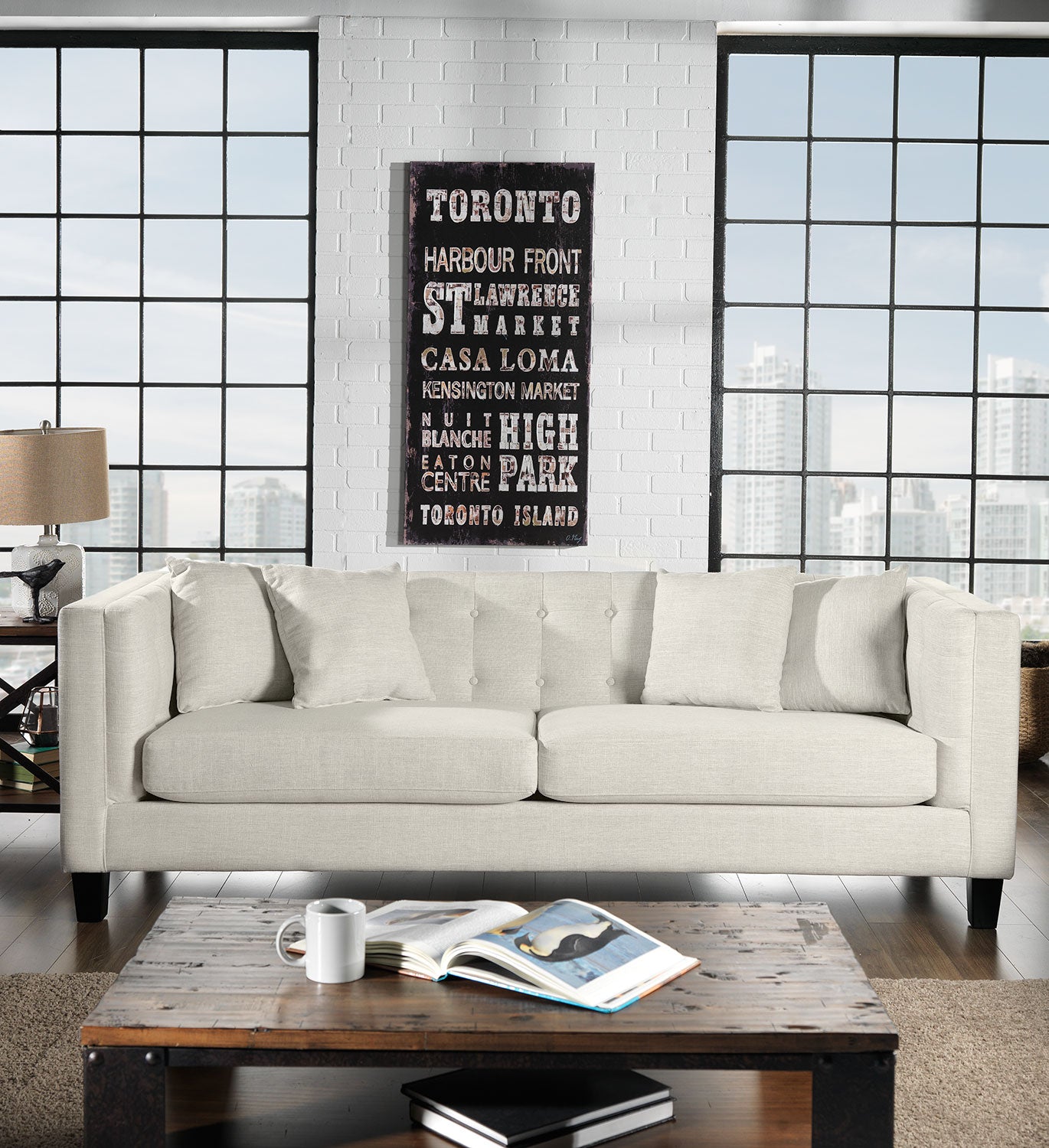 Astin Sofa, Loveseat and Chair and a Half Set - Wheat