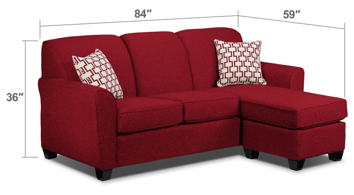 Ashby Chaise Sofa - Red