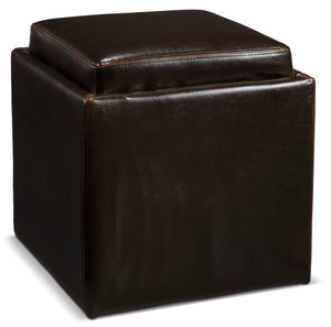 Aaliyah Storage Ottoman - Espresso