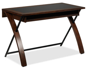 Zeta Computer Desk - Black and Brown Cherry