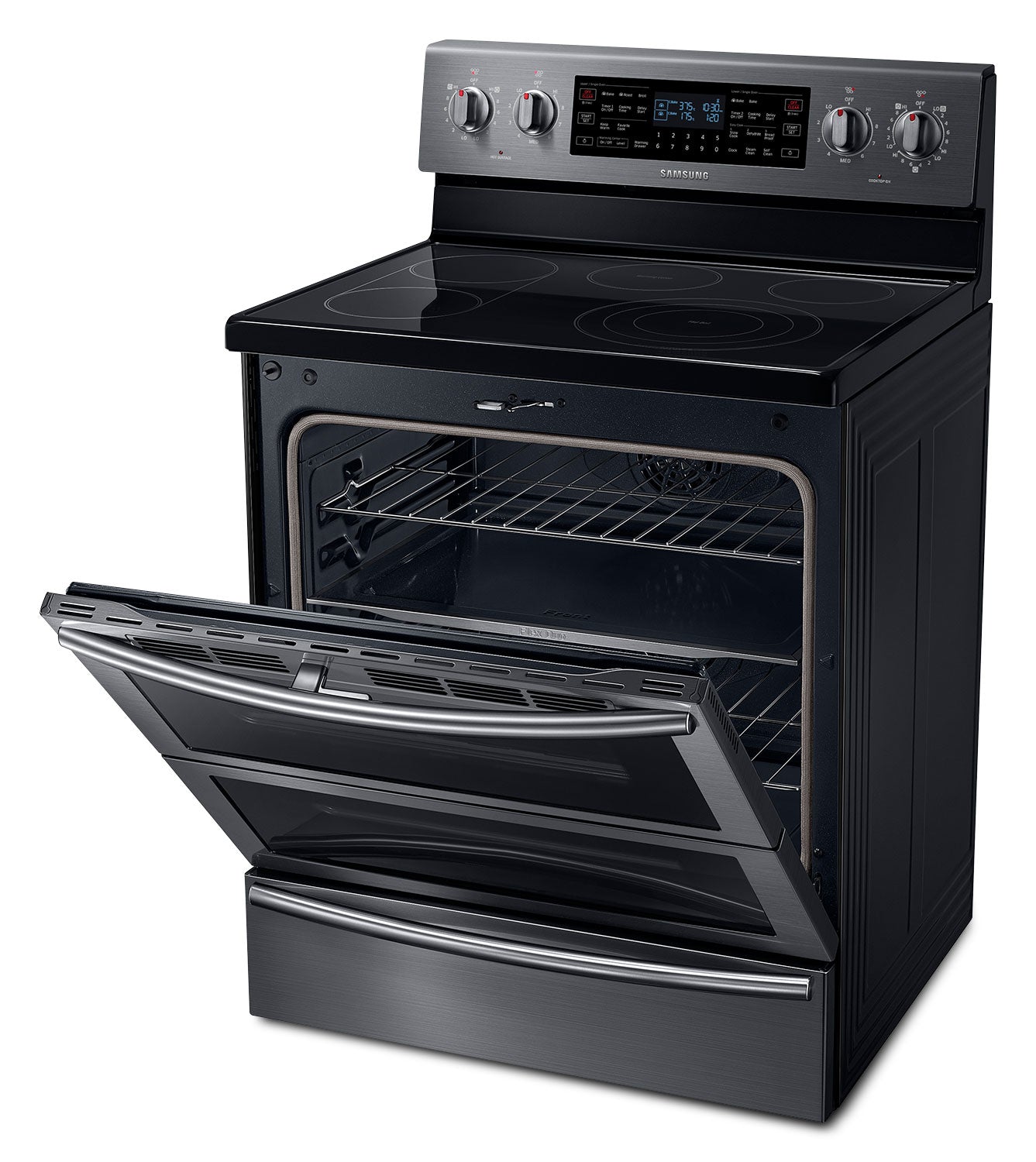 Samsung Black Stainless Steel Freestanding Electric Convection Range (5.9 Cu. Ft.) - NE59J7850WG/AC