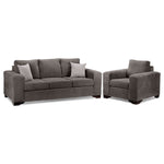 Fava Sofa and Chair Set - Grey