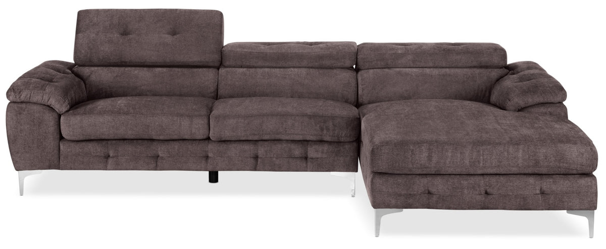 Aidhan 2-Piece Sectional with Right-Facing Chaise - Chocolate