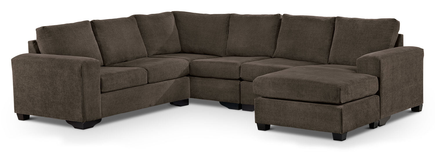 Danielle 3-Piece Sectional with Right-Facing Corner Wedge - Java