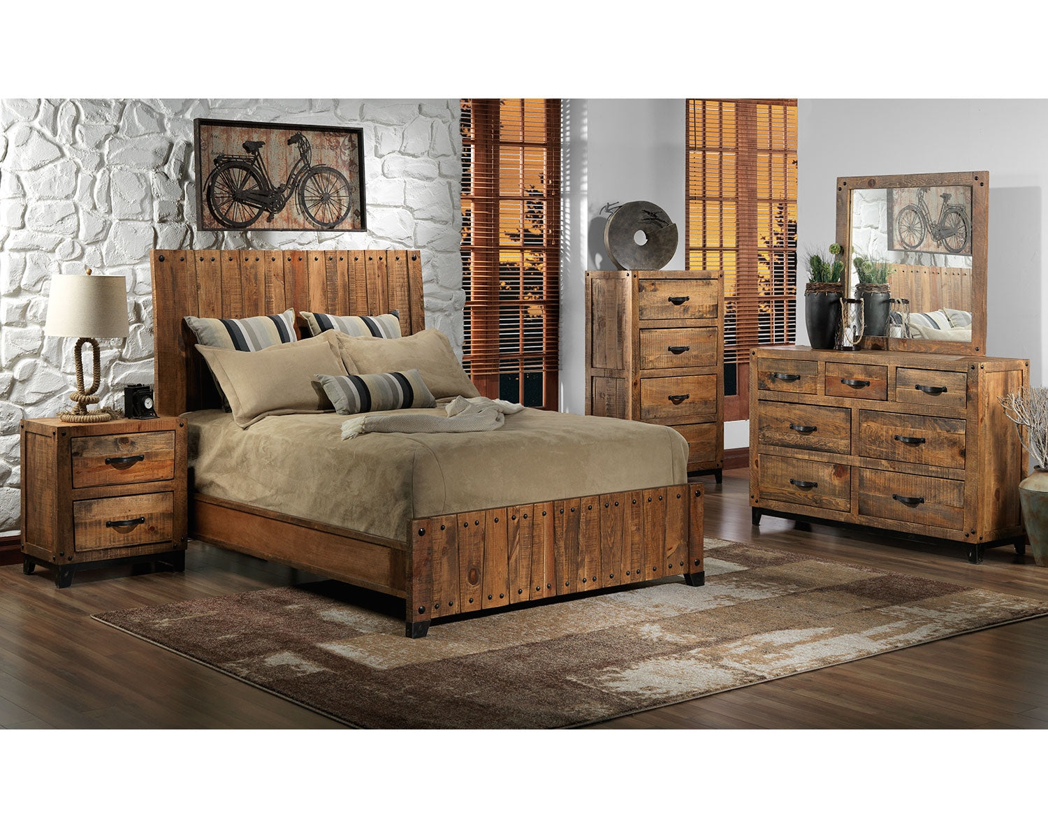 Maya Mirror - Rustic Pine