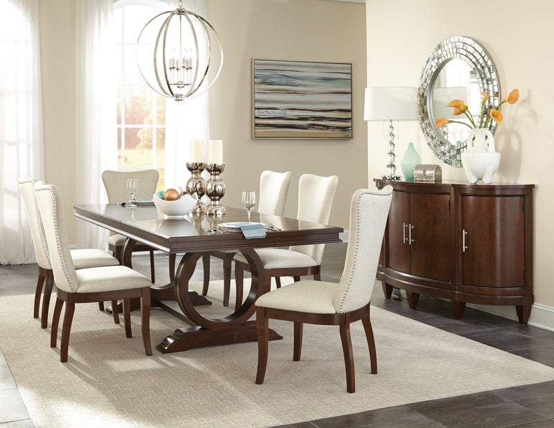 Rosario 7Piece Dining Room Set Cherry and Beige Leon's
