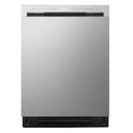 LG Stainless Steel FlushFit 48 dB Front Control Dishwasher with recessed handle and digital control panel