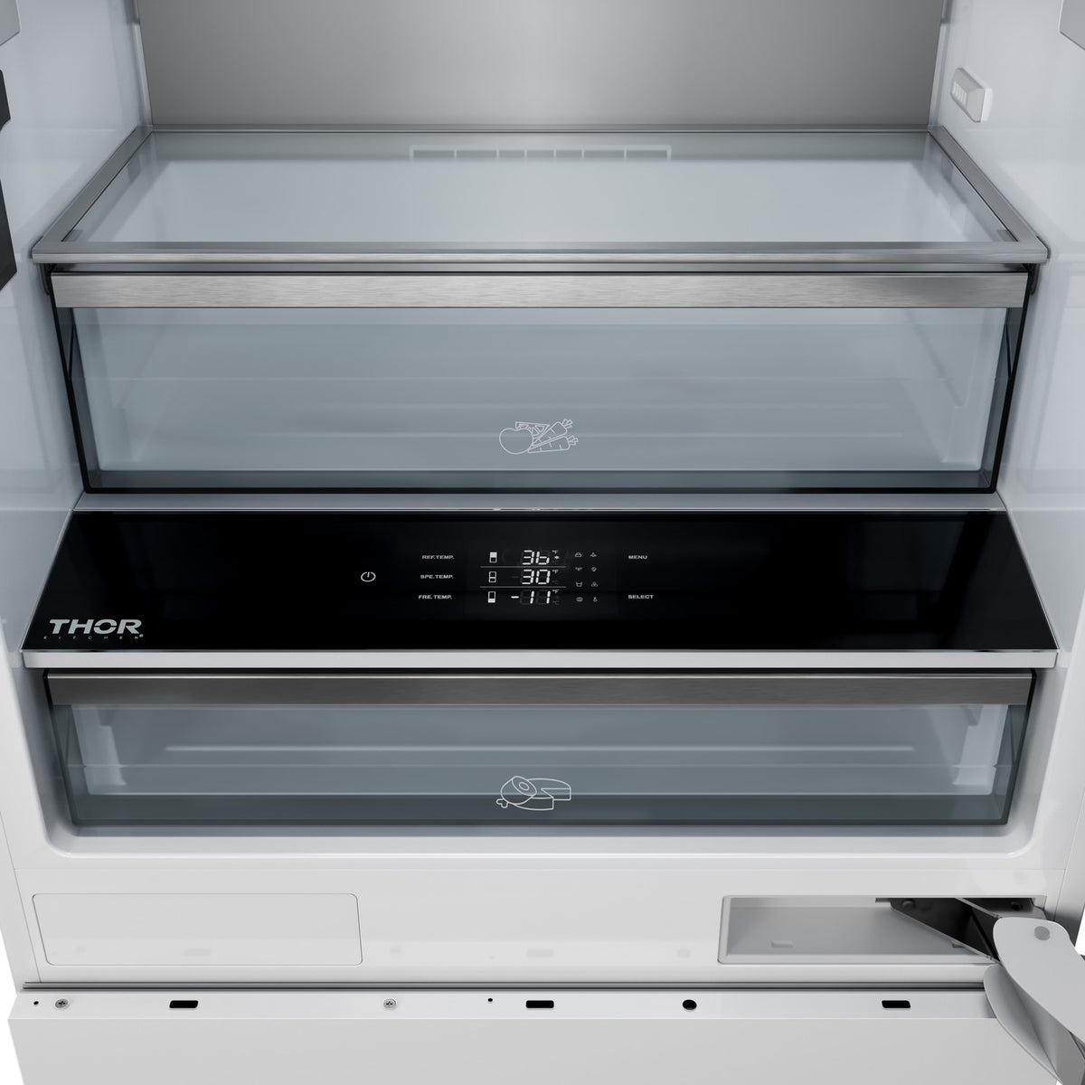 Thor Kitchen Built-In Panel Ready Bottom Mount Refrigerator (16.1 cu ft ...