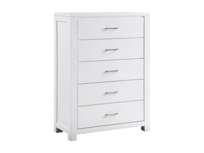 Paris 5 Drawer Chest - White