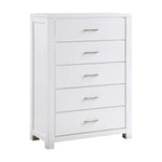 Paris 5-Piece Queen Storage Bedroom Package - White, Silver