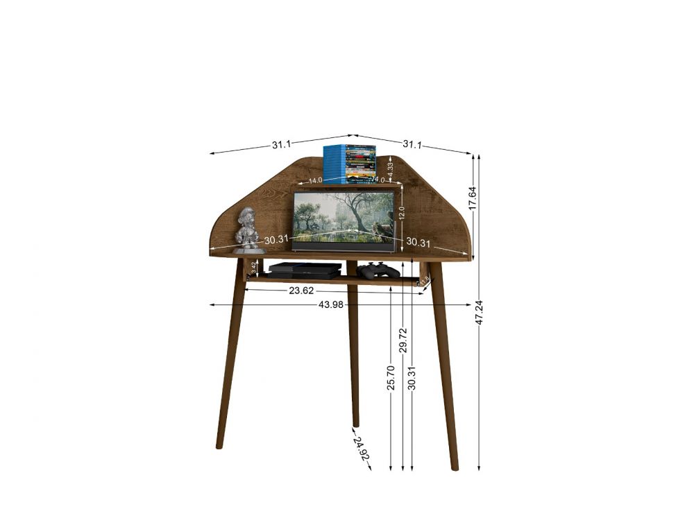Gatutca Floating Cubicle Section Desk with Keyboard Shelf Set of 2 - Rustic Brown